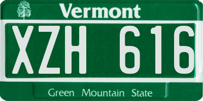 VT license plate XZH616