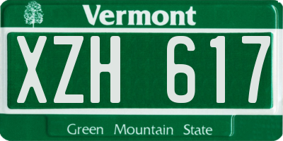 VT license plate XZH617