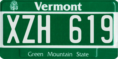 VT license plate XZH619
