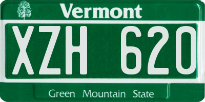 VT license plate XZH620