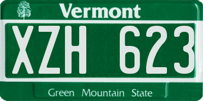 VT license plate XZH623