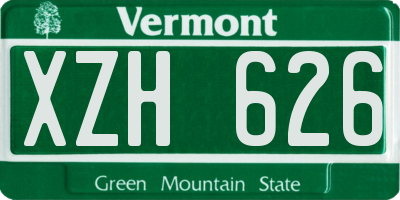 VT license plate XZH626