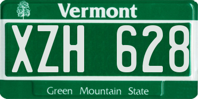 VT license plate XZH628