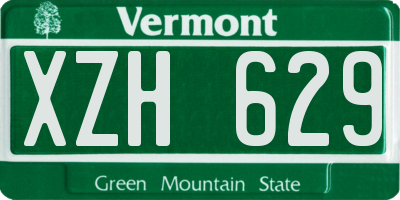 VT license plate XZH629