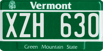 VT license plate XZH630