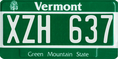 VT license plate XZH637