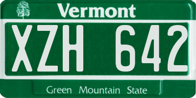 VT license plate XZH642