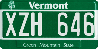 VT license plate XZH646