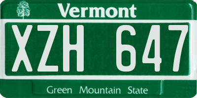 VT license plate XZH647