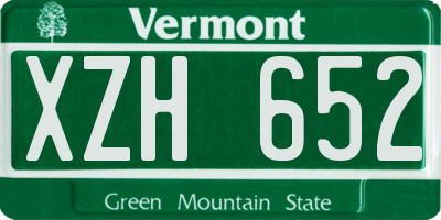 VT license plate XZH652