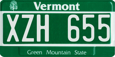 VT license plate XZH655