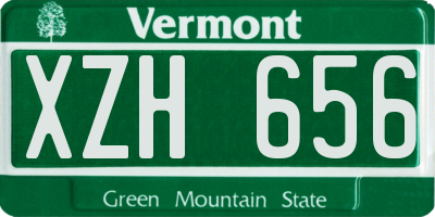 VT license plate XZH656