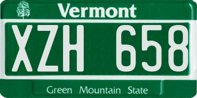 VT license plate XZH658