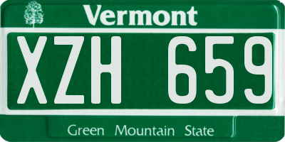 VT license plate XZH659