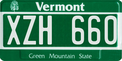 VT license plate XZH660