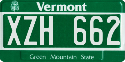 VT license plate XZH662