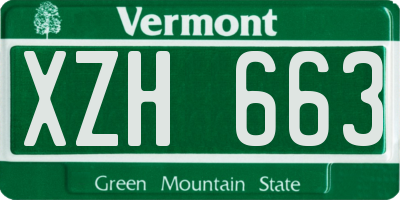 VT license plate XZH663