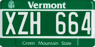 VT license plate XZH664