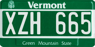 VT license plate XZH665