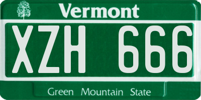 VT license plate XZH666