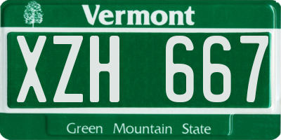 VT license plate XZH667