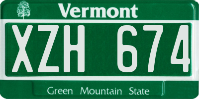 VT license plate XZH674