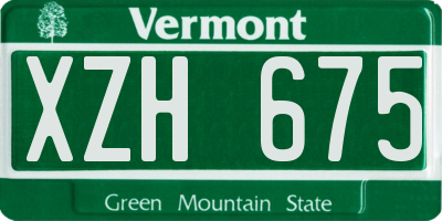 VT license plate XZH675