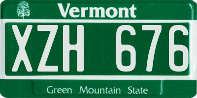 VT license plate XZH676
