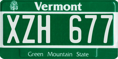 VT license plate XZH677