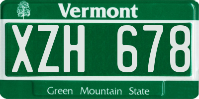 VT license plate XZH678