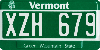 VT license plate XZH679