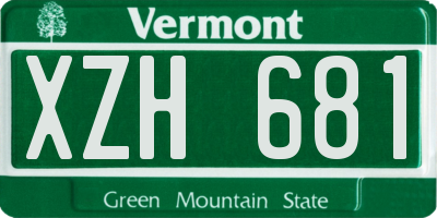 VT license plate XZH681