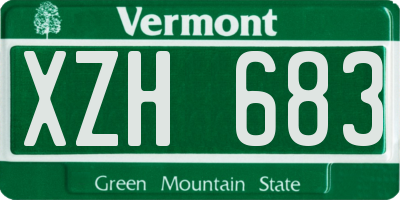 VT license plate XZH683