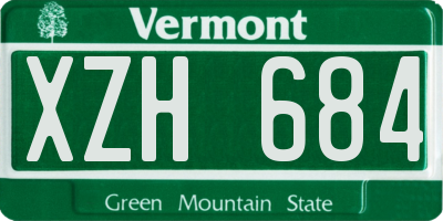 VT license plate XZH684