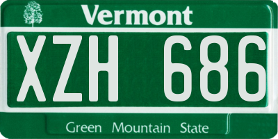 VT license plate XZH686