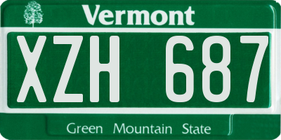 VT license plate XZH687