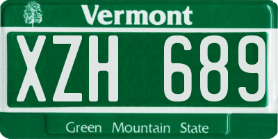 VT license plate XZH689