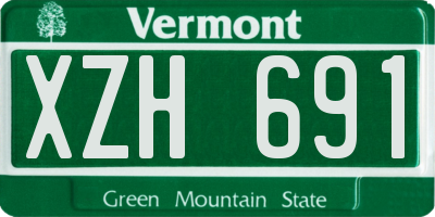 VT license plate XZH691