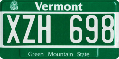VT license plate XZH698
