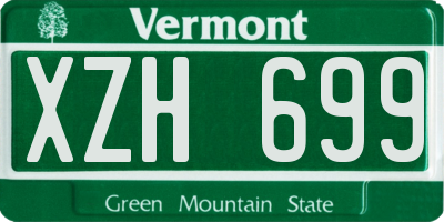 VT license plate XZH699