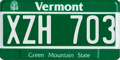 VT license plate XZH703