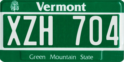 VT license plate XZH704