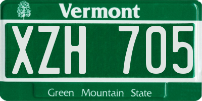 VT license plate XZH705