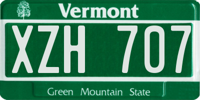 VT license plate XZH707
