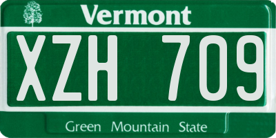 VT license plate XZH709