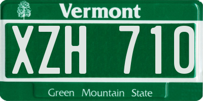 VT license plate XZH710