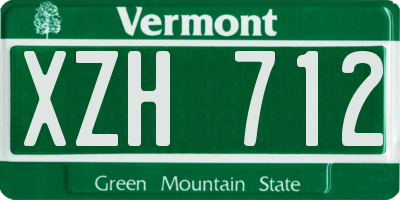 VT license plate XZH712