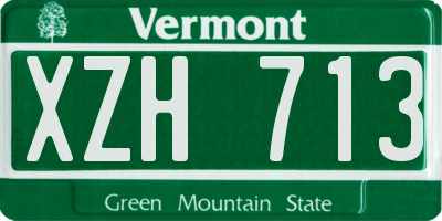 VT license plate XZH713