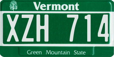 VT license plate XZH714