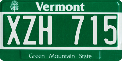 VT license plate XZH715